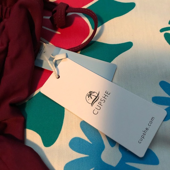 NWT maroon swimsuit by CupShe - Picture 2 of 2